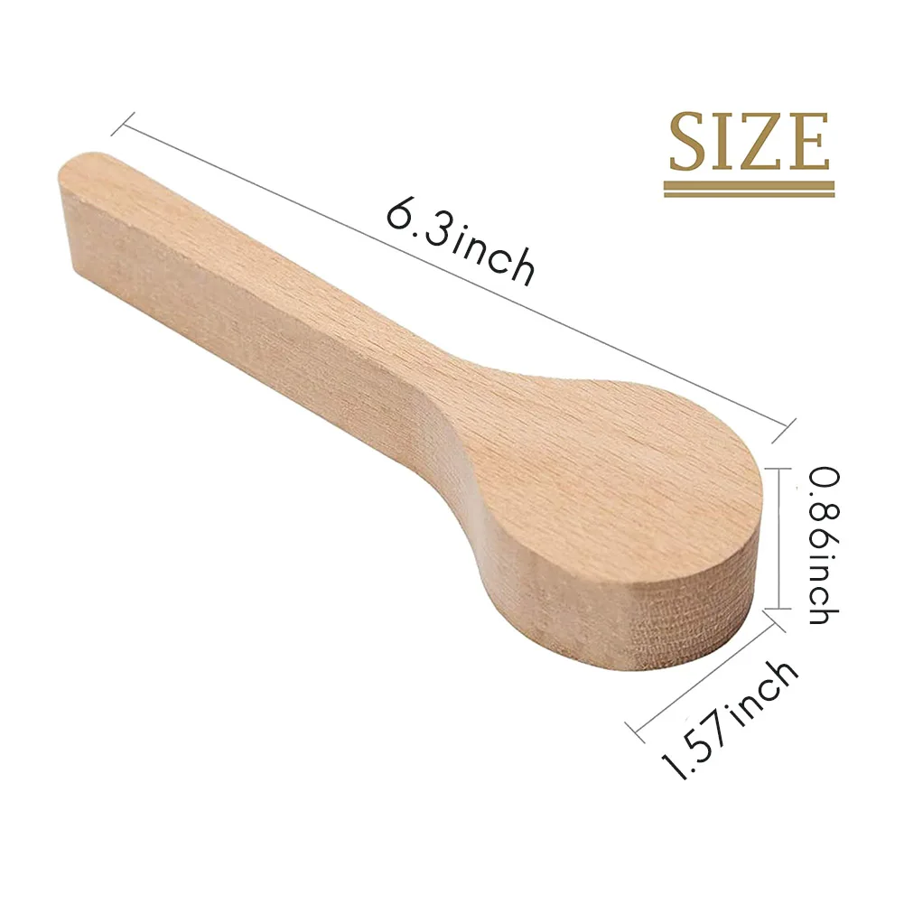 4 Pcs Wood Carving Spoon Blank Beech Wood Unfinished Wooden Craft Whittling Kit for Whittler Starter