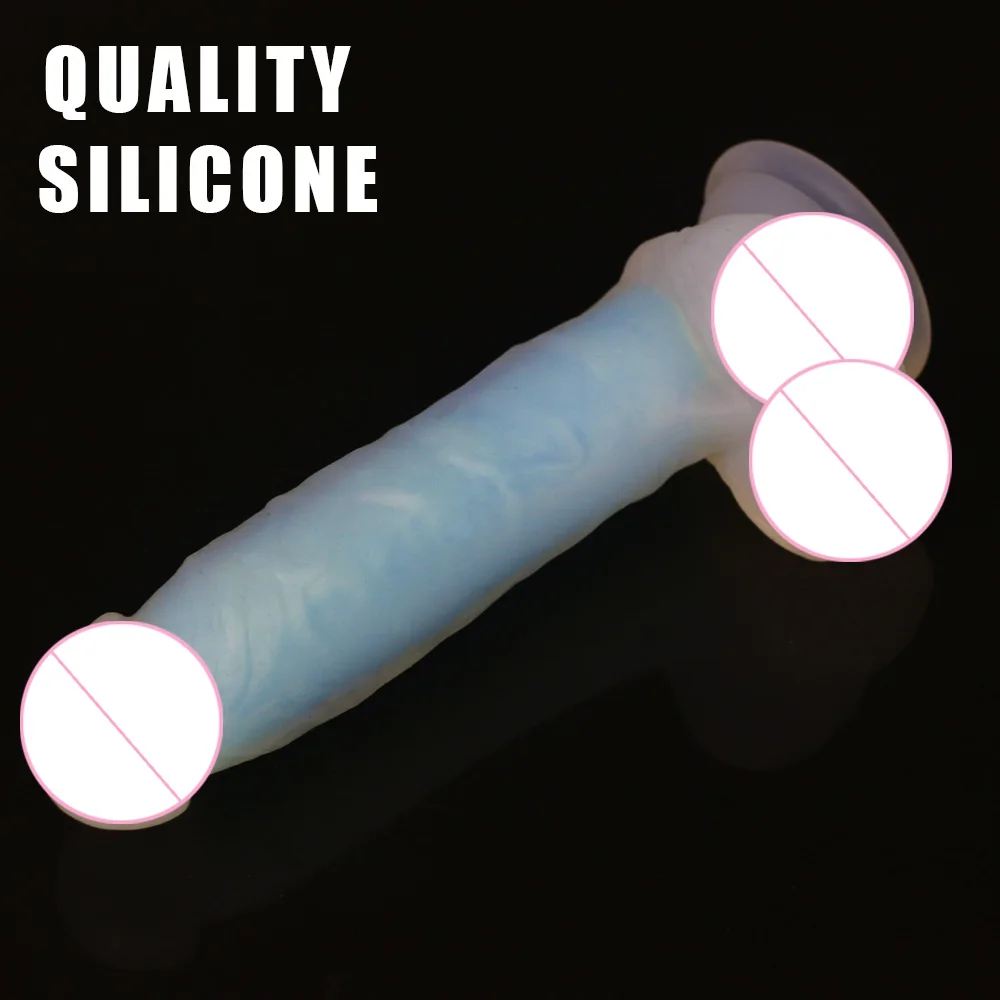 8.26 Inch Luminous Dildo Realistic Silicone Double-deck Toys for Women Masturbation Strong Sucker Adult 18 Sex Product