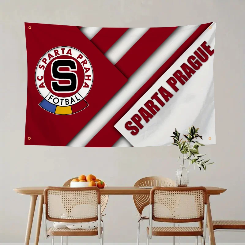 1pc AC Sparta Praha Flag Flags And Banners Four Hole Polyester Outdoor Decor Room Aesthetic