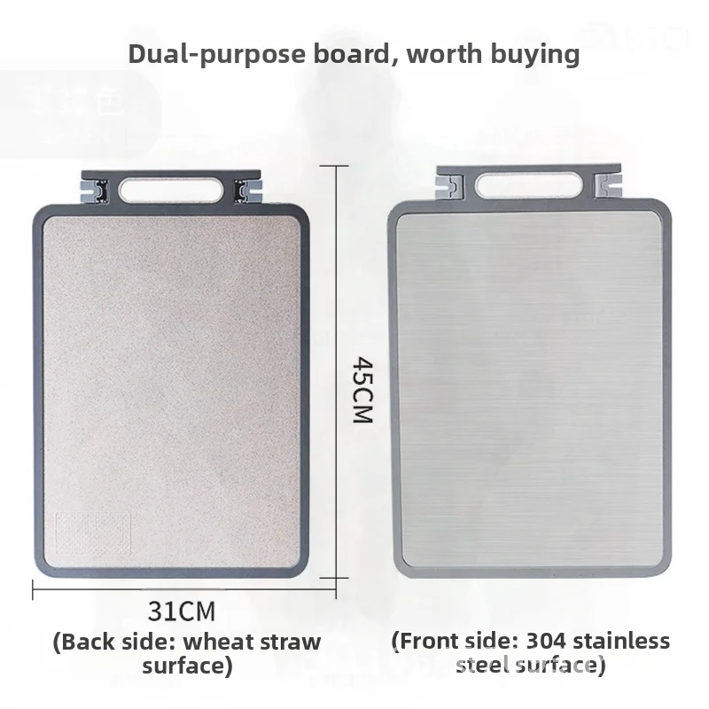 

304 Stainless Steel Double-Sided Cutting Board Anti-Bacterial Mildew Proof Kitchen Knife Holder with Sharpening Stone Modern
