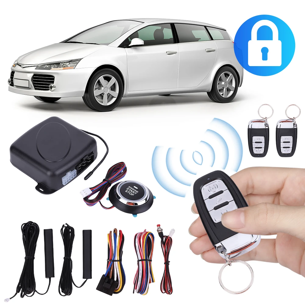 

Car Engine One-Key Start Stop Button System PKE Keyless Entry System Car Anti-Theft Alarm Remote Control Push Button