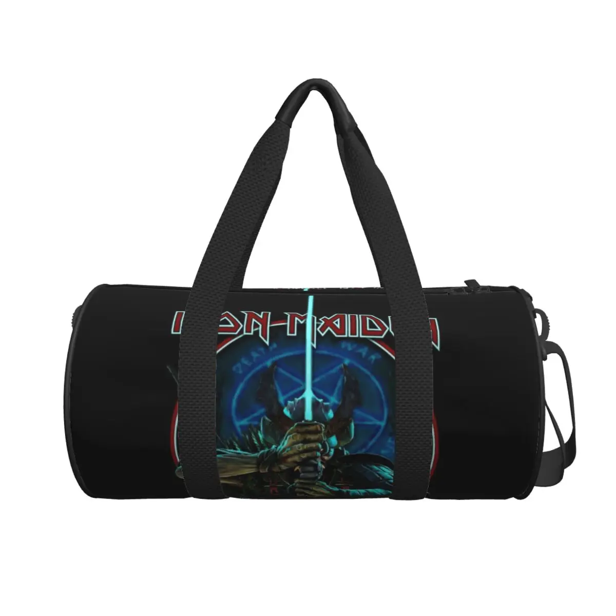 I-iron Maidensing-Bolsa de viaje redonda de gran capacidad para hombre y mujer, equipaje de mano de gran capacidad, bolsa deportiva para Fitness