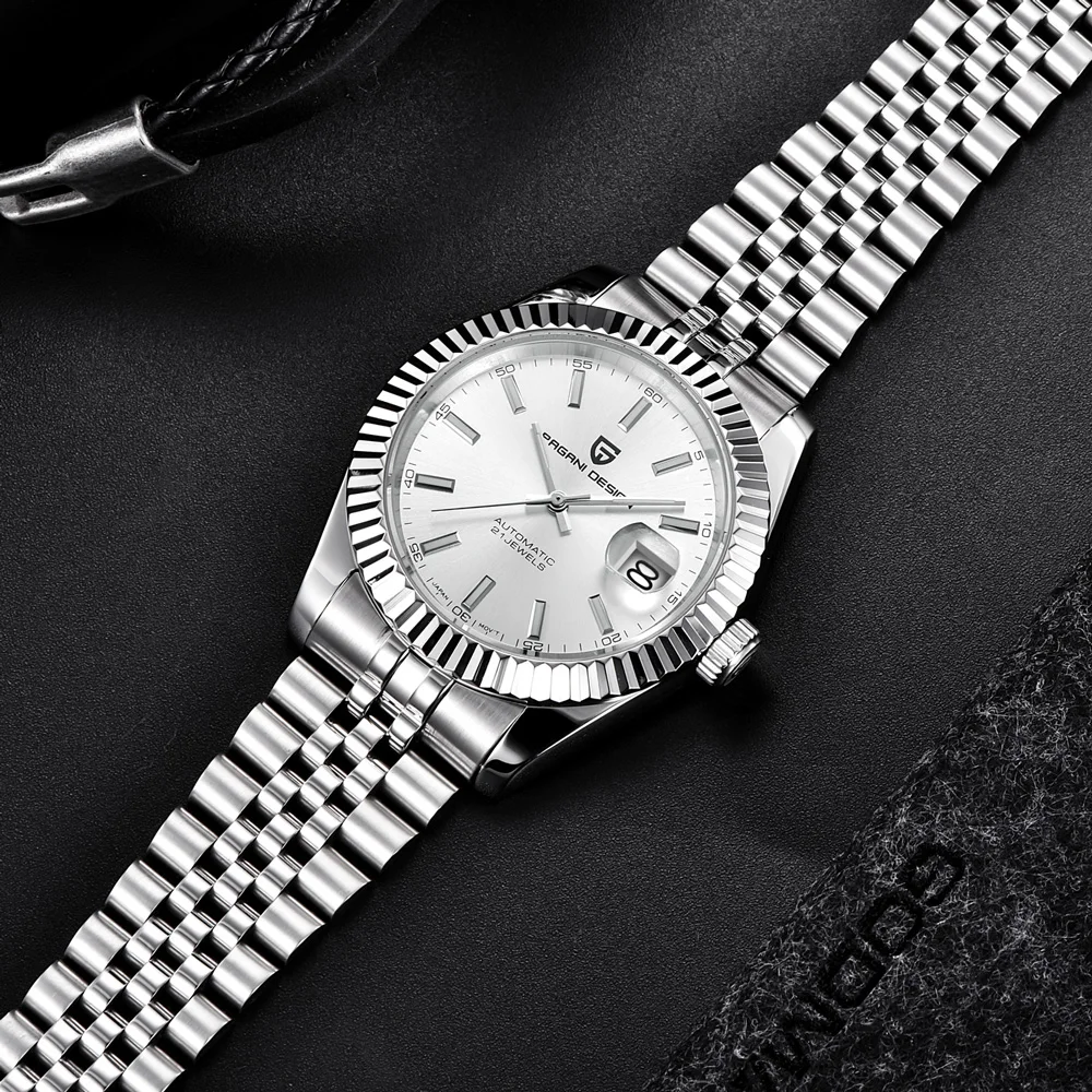 PAGANI DESIGN Men's Watch Luxury Retro Automatic Mechanical Watch For Men AR Sapphire Stainless Steel Waterproof Luminous  Clock