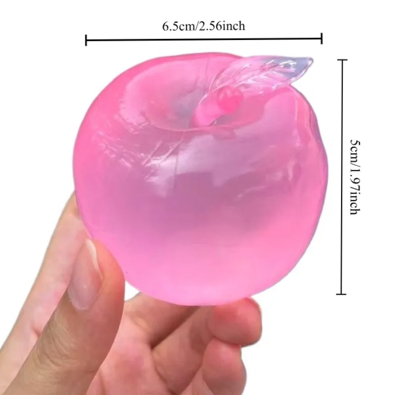 Transparent Coconut Oil Apple Squishy Fidget Toy High Moldable Stress Ball Squeeze Anti‑Stress Sensory Toy Funny Gift for Adults