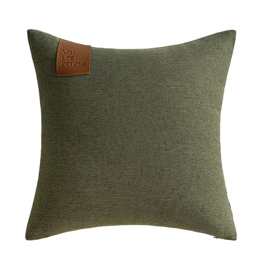 Modern 40/50cm Splicing Throw Pillow Cover Solid Color Soft Waist Cushion Cover Comfortable Linen Sofa Pillowcase Home Decor