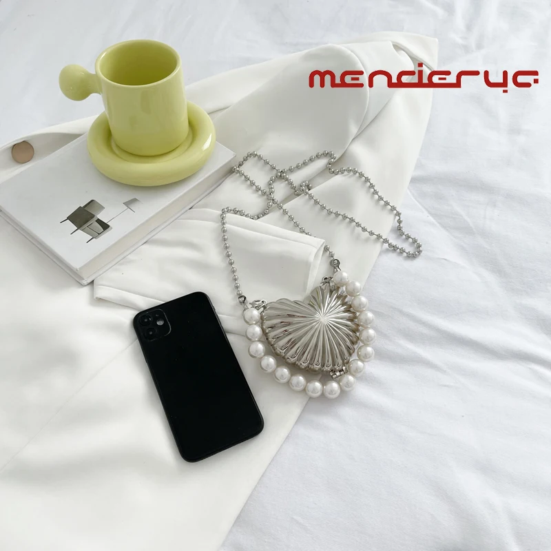 Summer New 2023  Fashion Cute Metal Heart Shape Mini Bags Women's Shoulder Crossbody Bag For Women Free Shipping Promotion