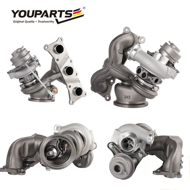 YOUPARTS 49131-07031 Rebuild Billet Turbos Single Upgrade Kit 2008 335I 335 E90 Upgraded 19T 17T Hybrid N54 Turbo FOR BMWs