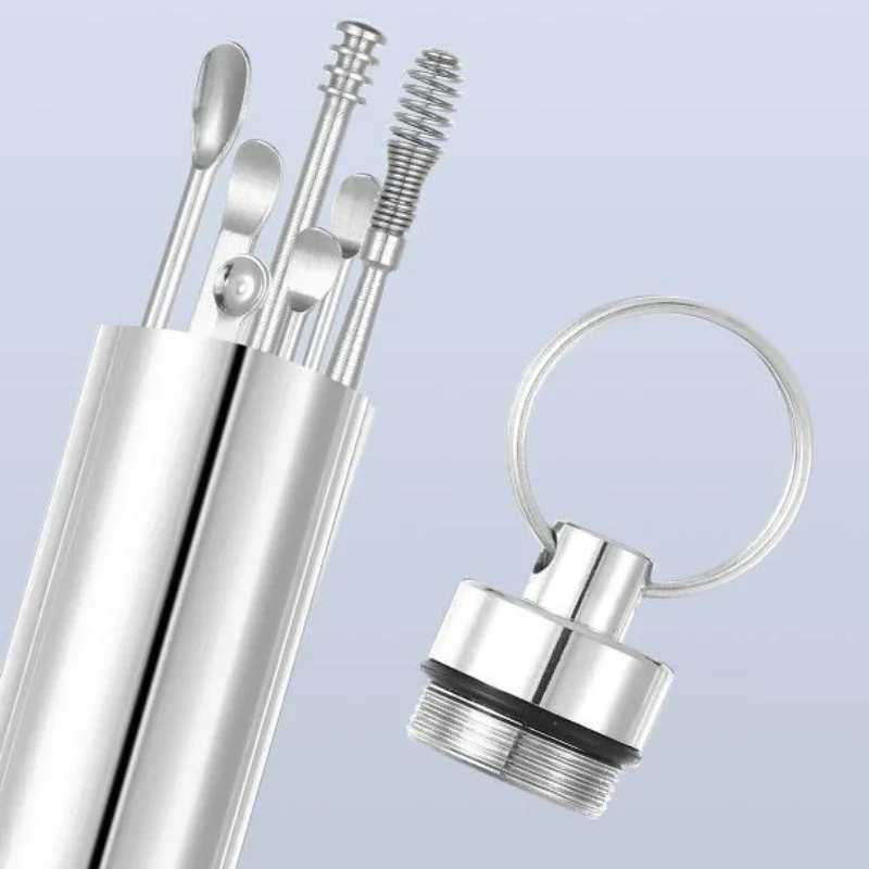 ملعقة منظف للأذن من الفولاذ المقاوم للصدأ ، أداة تنظيف للعناية بالأذن ، عدة إزالة شمع الأذن ، مزيل الفاكس ، الصحة ، 1 من من من الفولاذ المقاوم للصدأ ، 6 من ، 8 من.