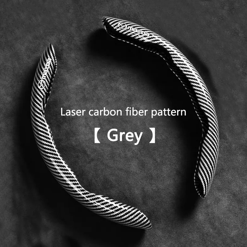 New Carbon fiber Car Steering Wheel Cover Non-slip Protector Sleeves For Mazda 2 3 6 BM GJ CX-5 CX5 KE KF CX-3 CX7 CX-8 Style