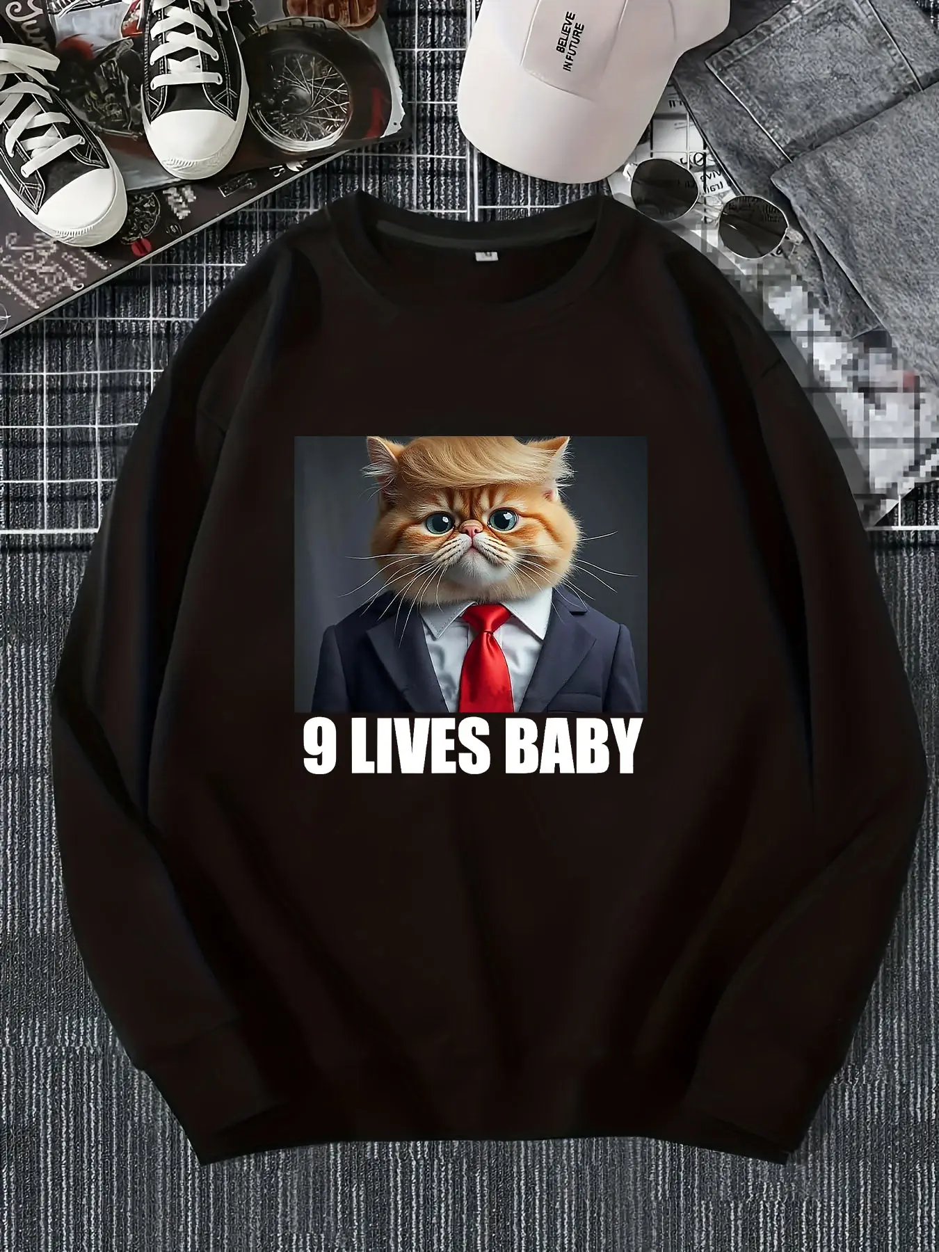 

Женские 9 LIVES BABY с буквенным принтом Y2K, интересные уличные женские и мужские толстовки в стиле хип-хоп, пуловеры с длинными рукавами и круглым вырезом, топ