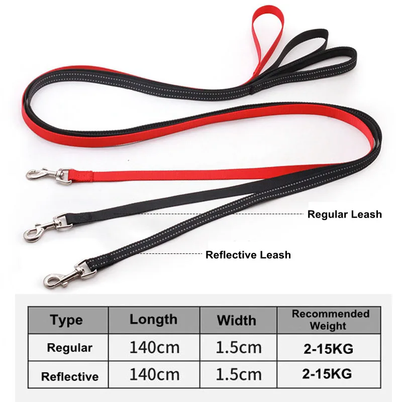 1.4 Meter Longth Nylon Pet Dog Reflective Leash Regular Braided Rope Leash For Walking Training Dogs