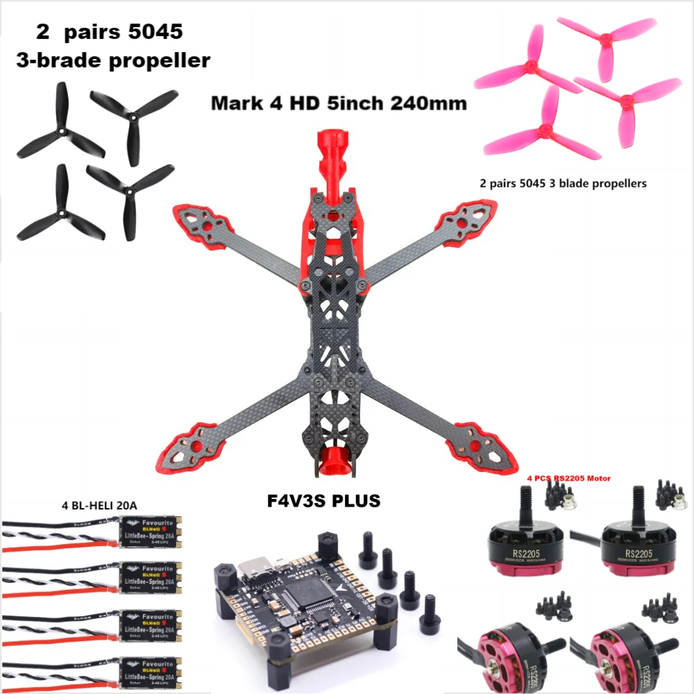 F4V3S PLUS MARK4-HD Mark 4 HD 5 นิ้ว 240 มม.F4 V3 V3S FC Flight Controller RC Drone FPV Racing Quadcopter Betaflight INAV