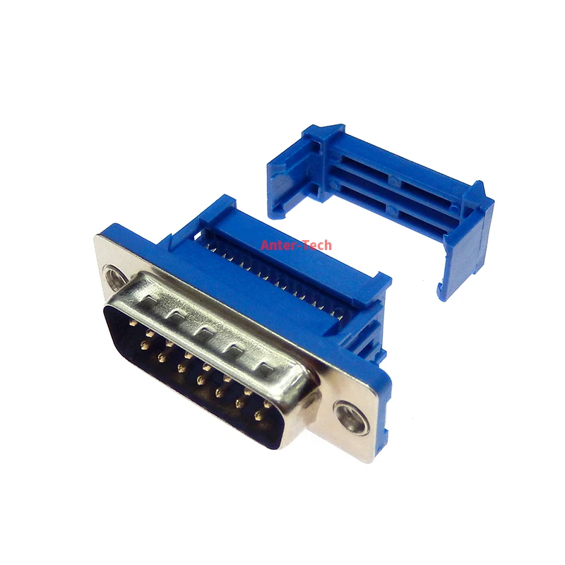 5PCS DIDC15 DB15 female serial port male IDC crimp Type D-Sub RS232 COM CONNECTORS 15pin socket 15p Adapter FOR ribbon cable