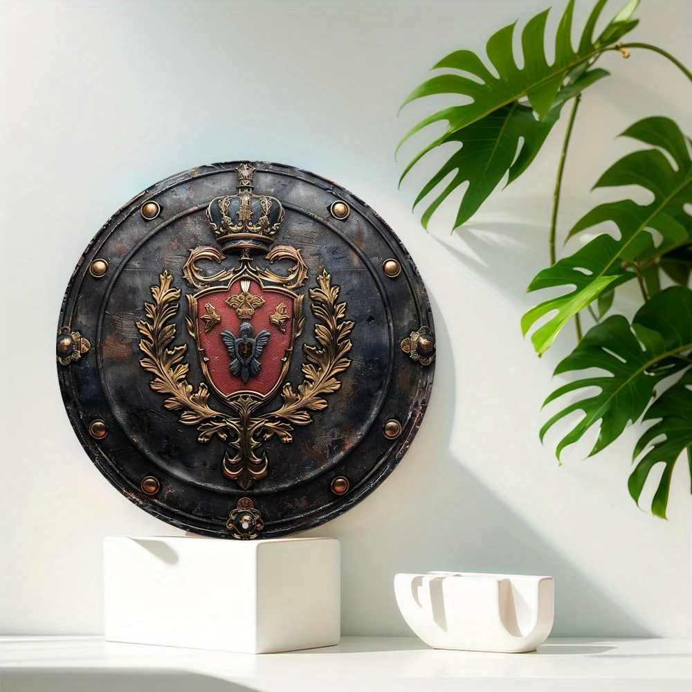 Royal Knight Round Aluminum Wall Art, Durable & Easy-To-Clean Metal Sign for Home, Office, Bar Decor, Perfect Gift for Soldiers