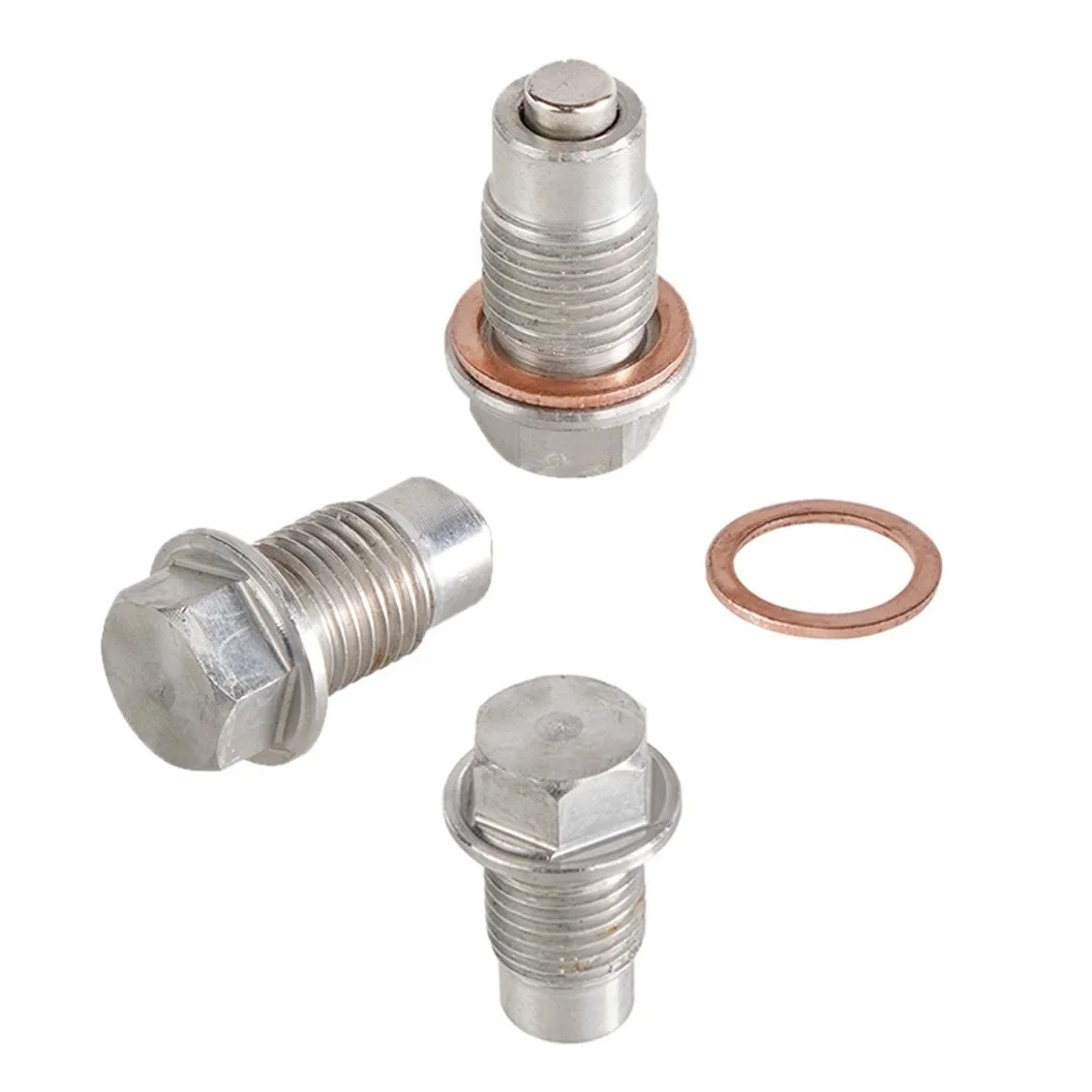 Neuer Edelstahl Magnetischer Ölablassstopfen M12x1.25 M14x1.5 M16x1.5 M18x1.5 Ölablassmutter Autoteile Silber OS-1003-M12 – Detail 5