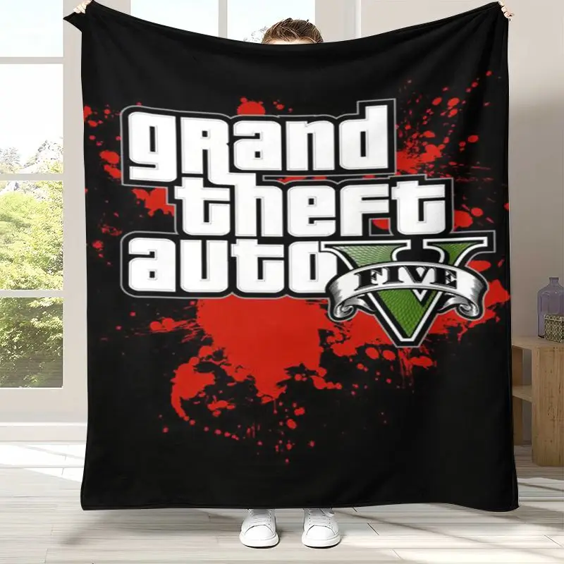 Vintage Game G-GTA San Andreas Soft Flannel Throw Blanket,Cozy Warm Blanket for Bed,Sofa,Living Room,Picnic,Camping,Home Decor