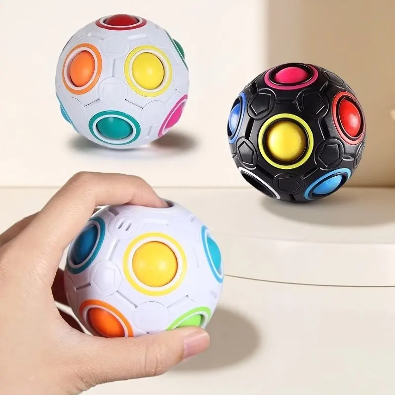 Regenbogen-Magieball-Puzzle Fidget-Spielzeug Antistress Sensorischer Würfel Lehrreich Stress- und Angstlinderung Weihnachtsgeschenk für Kinder und Erwachsene
