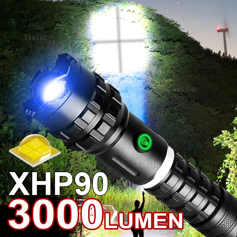 

Суперяркий фонарь PAWEINUO XHP90, перезаряжаемый, с функцией Power Bank, водонепроницаемый, с регулируемым фокусом, для кемпинга, походов и экстренных ситуаций