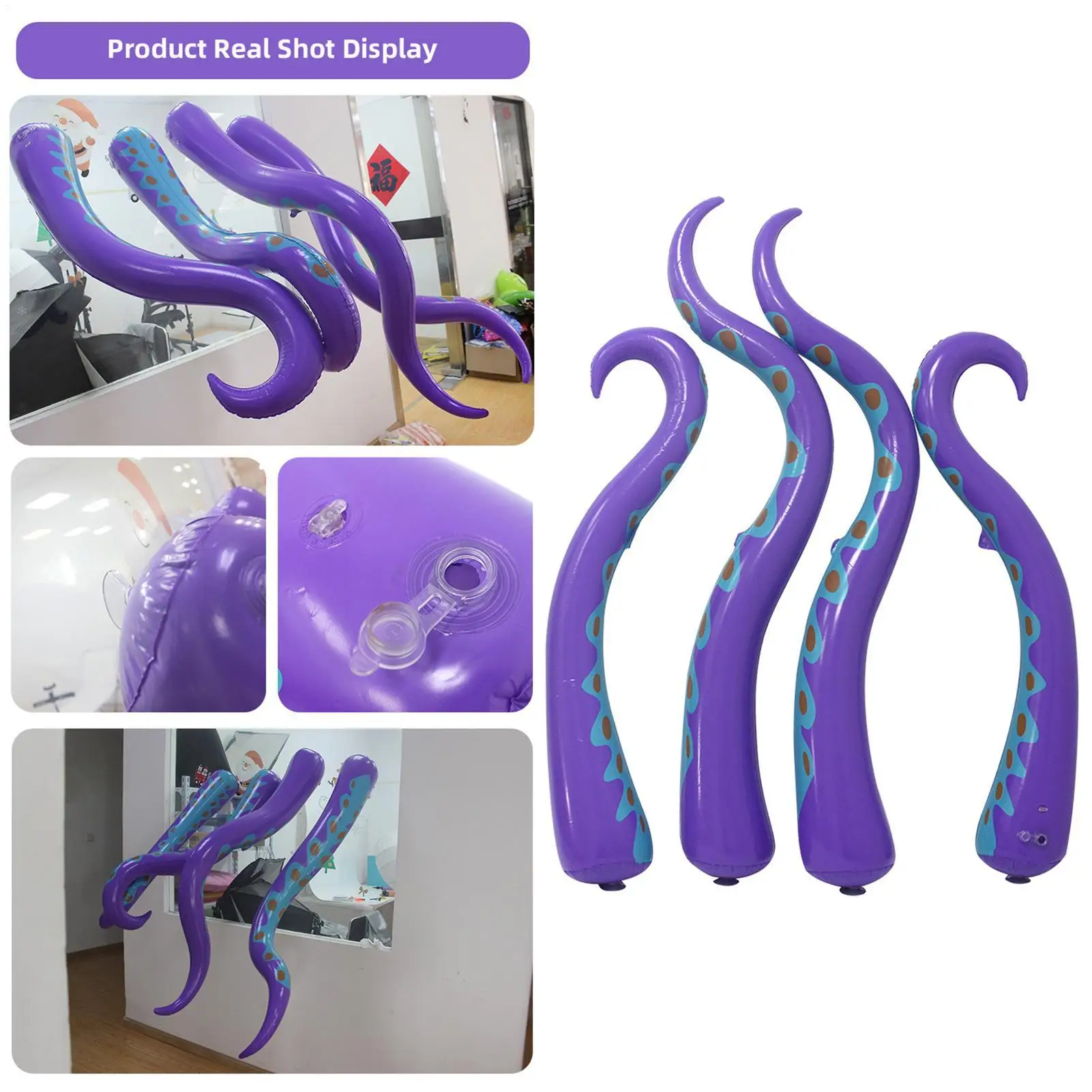 Halloween Octopus Tentacles Decorations PVC Waterproof Holiday Decor Inflatables Octopus Tentacles Horror Halloween Prop