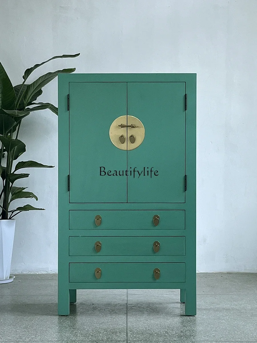 

New Chinese-style medieval mixed and matched style dining side high cabinet entrance storage decorative cabinet