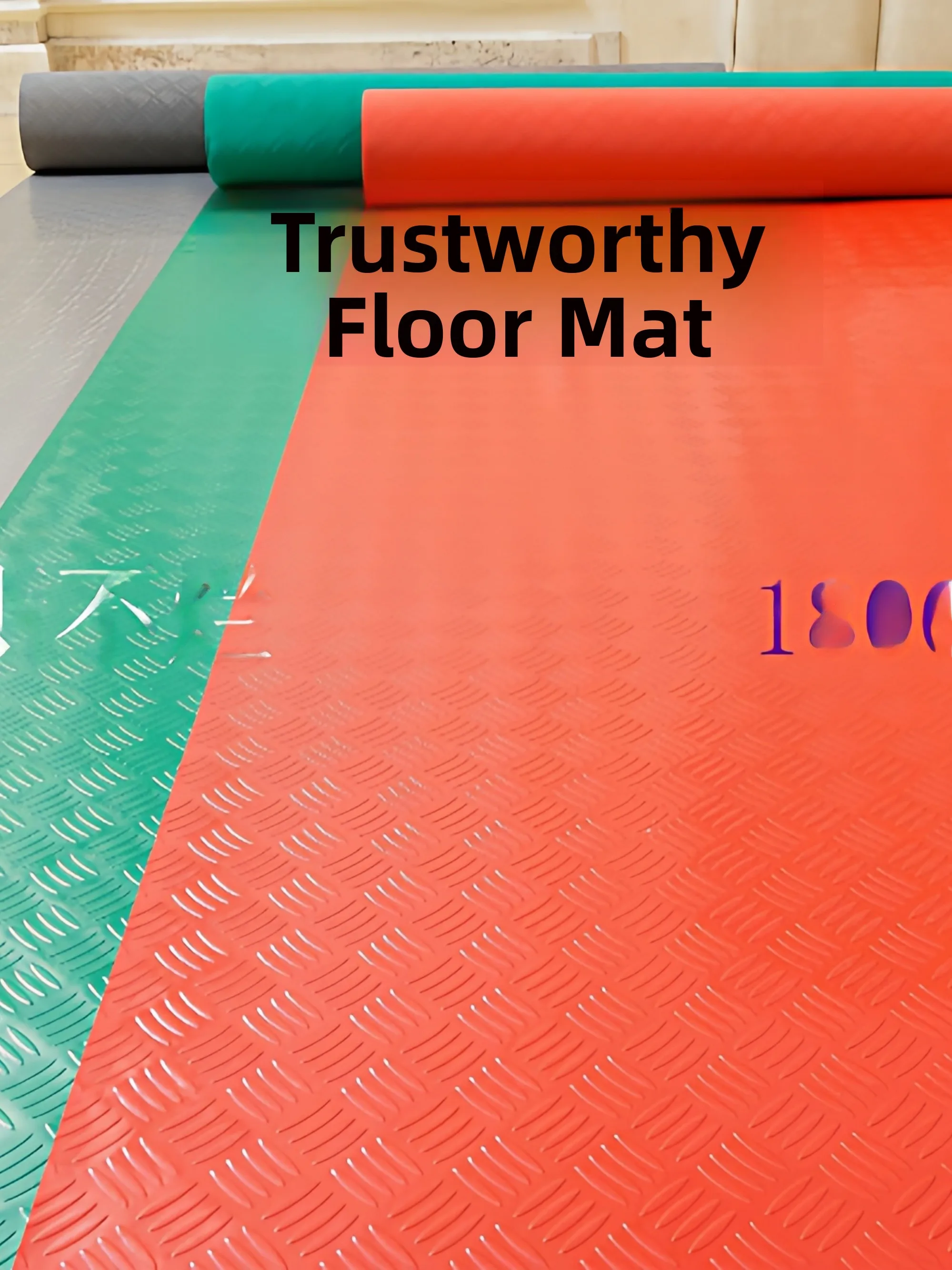 

Thickened Bull Tendon PVC Anti-Slip Waterproof Rubber Plastic Floor Mat Construction Site Mat Home Use Rug Simple Style Custo...