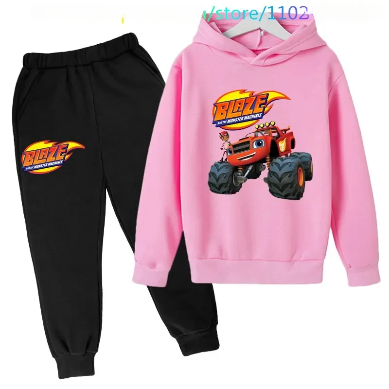 Topo De Bolo Blaze And The Monster Machines 4 Hoodie Kids Clothes Girls Clothing Children  Autumn Suit Boys Sweatshirt and Pants