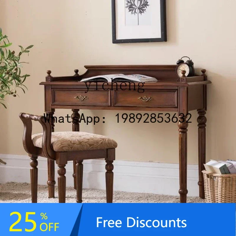 

Solid Wood Study Furniture Simple Bedroom Desk Writing Desk Computer Table Small Apartment living room decoration