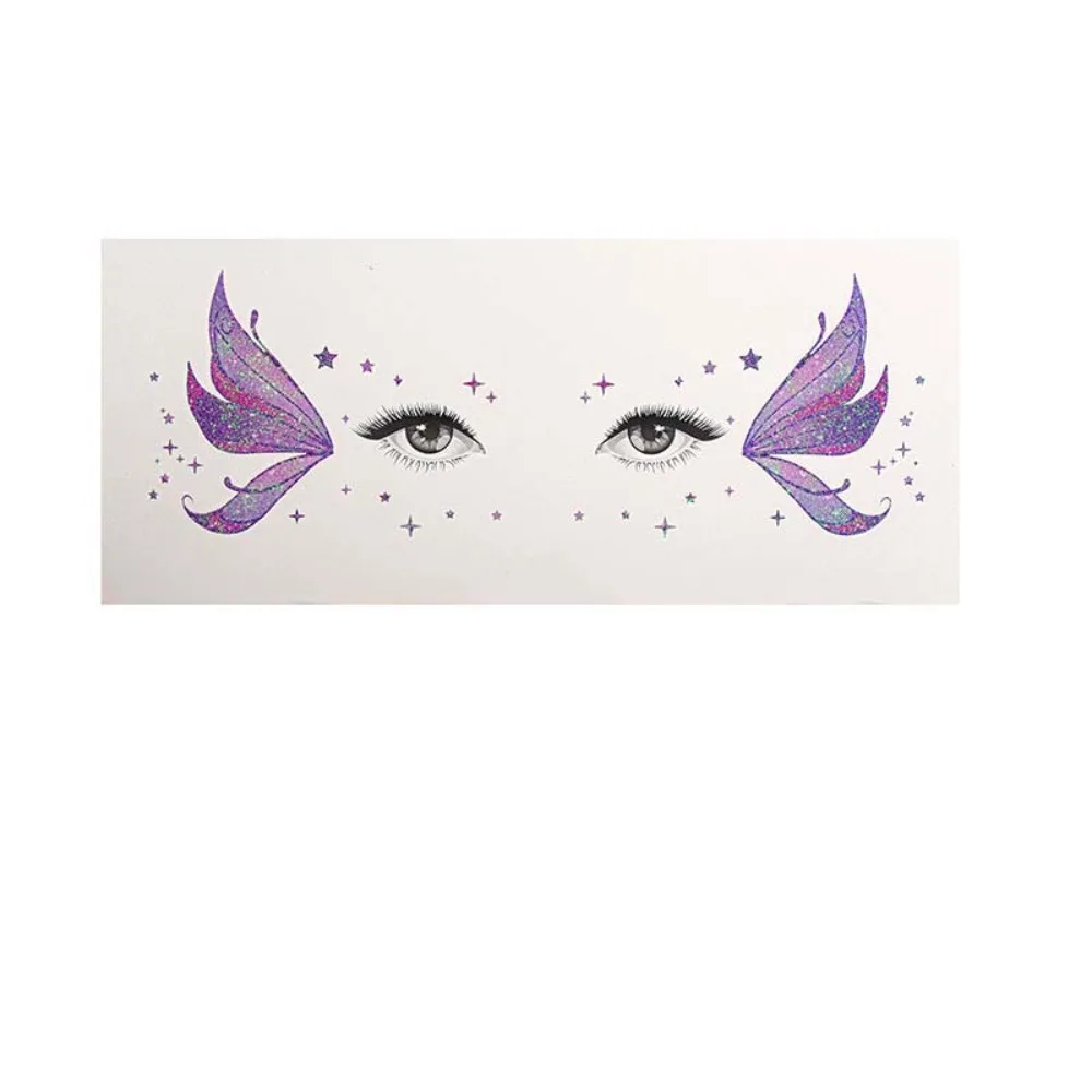 

Waterproof Glitter Butterfly Face Tattoo Realistic Star Heart Face Tattoo Sticker Convenient DIY Face Temporary Tattoo