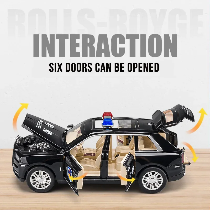 جديد 1:24 رولز رويس كولينان الشرطة سبيكة سيارة لعبة مجسمة نموذج سيارة Diecasts ولعبة نموذج سيارة سيارة معدنية لعبة الصبي