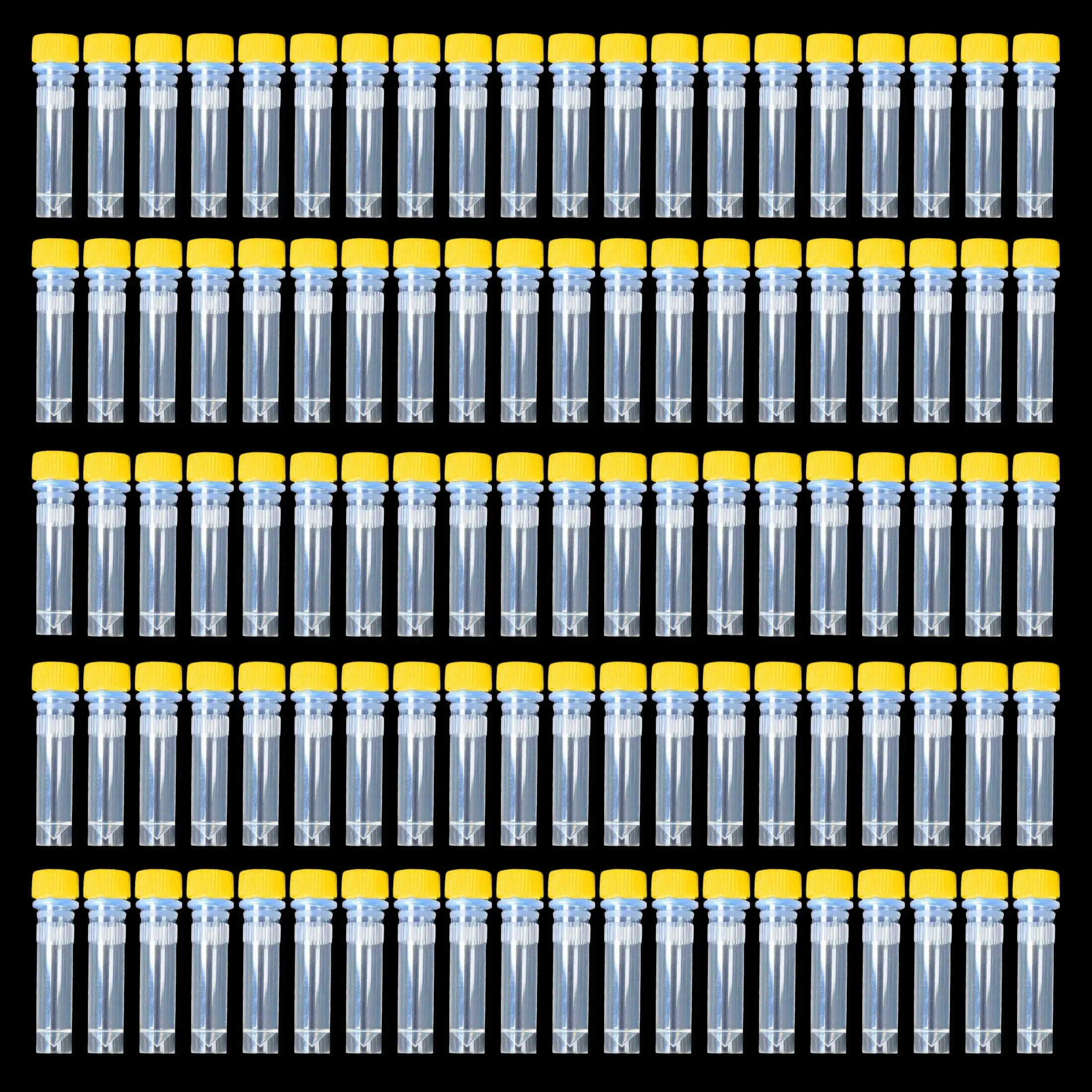 25-100 Stuks Plastic Reageerbuizen Flesjes Monster Container Poeder Ambachtelijke Schroefdop Flessen voor Kantoor School Chemie levert 1-10 ml