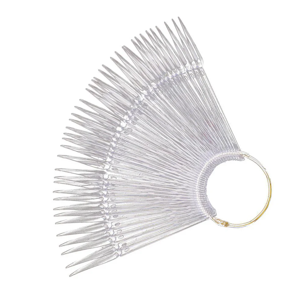 

100Pcs Nail Practice Tips Fan Shaped Smooth Nail Art Display Palette Color Plates Manicure Chart Easy Carry Reorder
