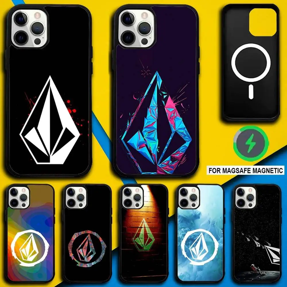 

Phone Case For iPhone 16,15,14,13,12,11,Pro,Max,Plus,Mini,SE4,E Luxury V-VOLCOM-S Sport Magnetic Magsafe Wireless Charging