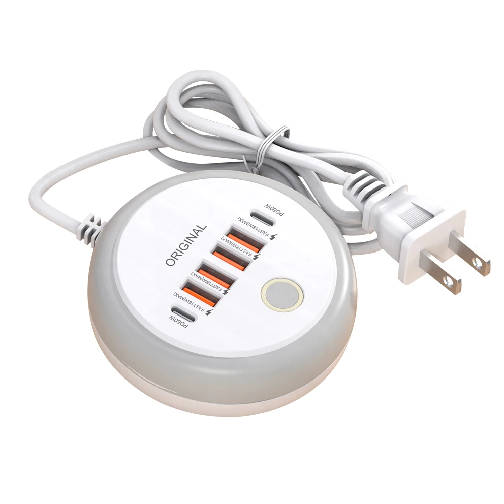 50W USB Typ C Schnellladegerät Multi Ports Steckdosenleiste für iPhone Samsung Xiaomi Huawei Telefonadapter Schnellladestation