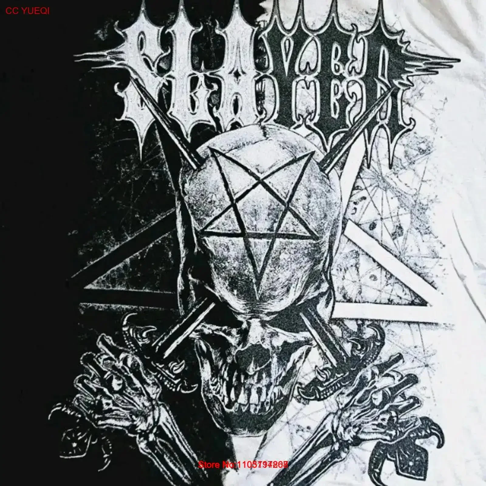 

Slayer Band Thrash Heavy Metal Black White Tie Dye Skull T Shirt Size Medium vintage Washed Soft Stretched designer clothes