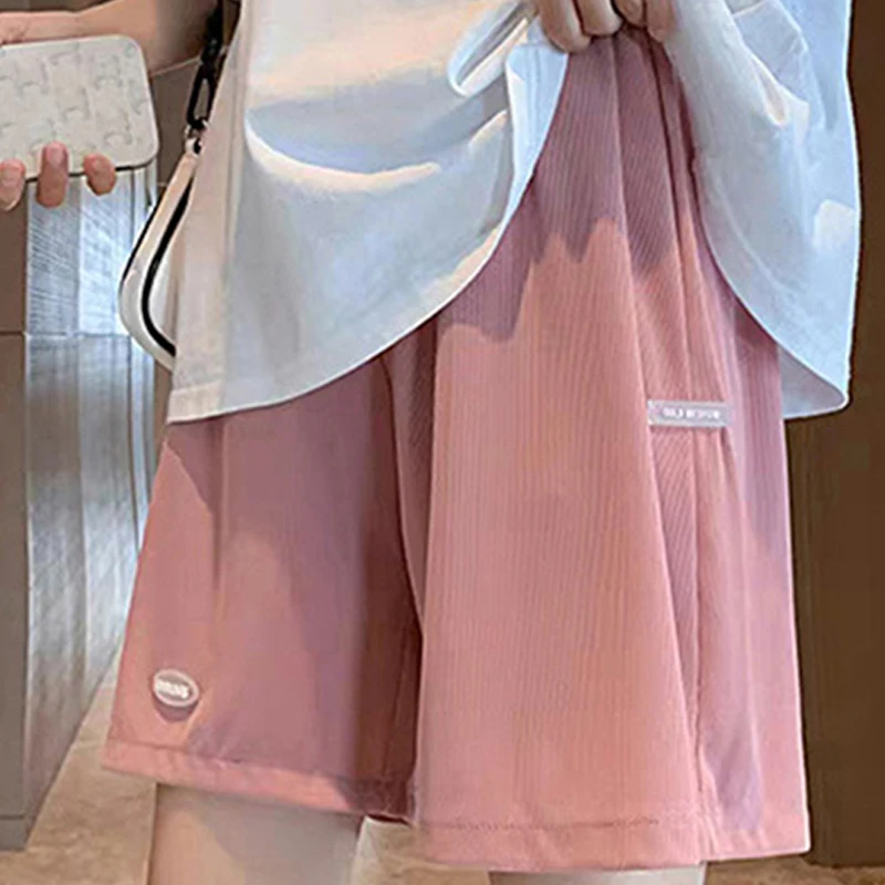 شورت أمومة عالي الخصر للنساء الحوامل ، كابريس حمل فضفاض ، مقاس كبير ، ساق واسعة ، صيف #4