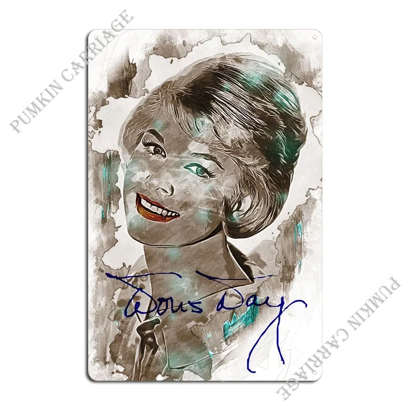 Doris Day Metal Plaque Rusty Classic Club Mural Tin Sign Poster