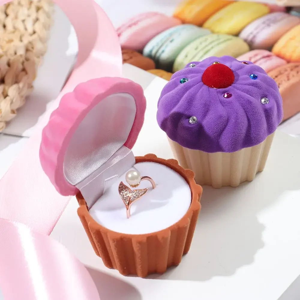 Schöne Paket Display Geschenk Halter Ohrringe Halskette Halter Ehering Boxen Samt Schmuck Box Armband Container