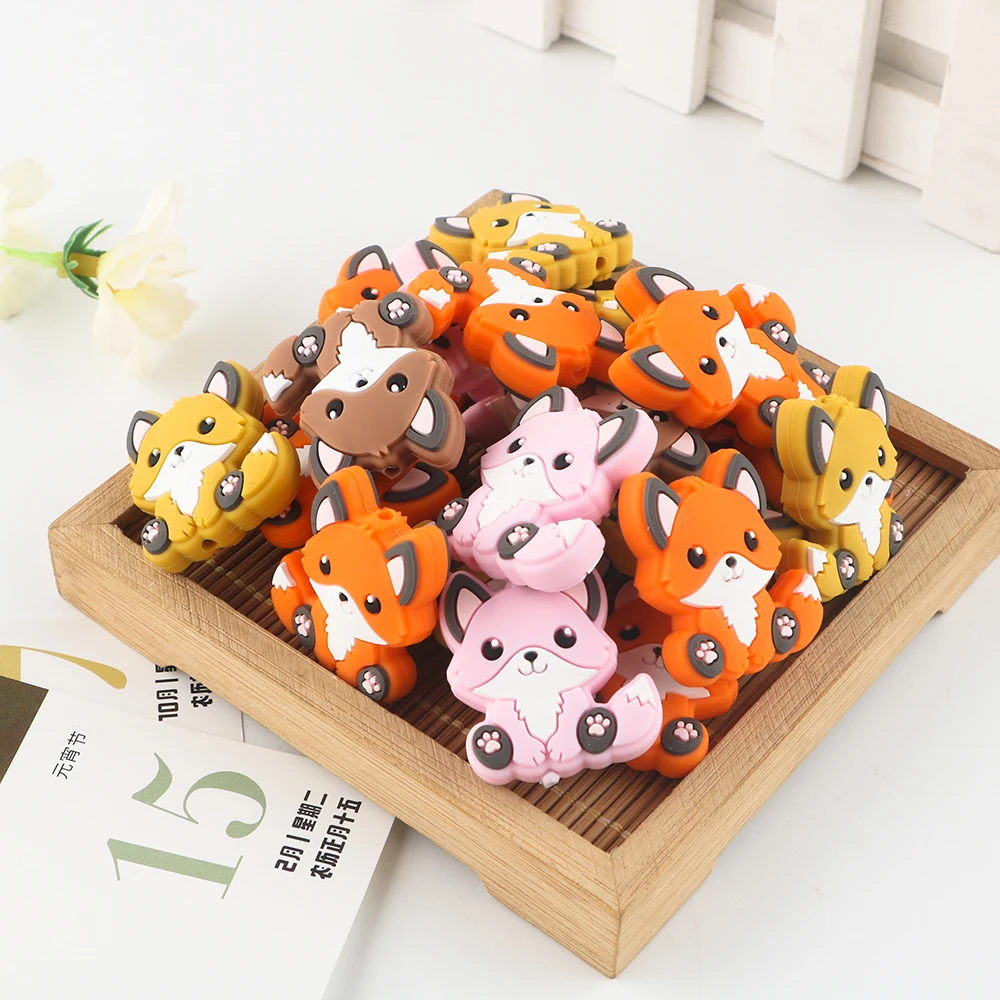 5/10Pcs Cartoon Animal Silicone Beads DIY Jewelry Making Baby Toys DIY Pacifier Chain Pendants Jewelry Accessories