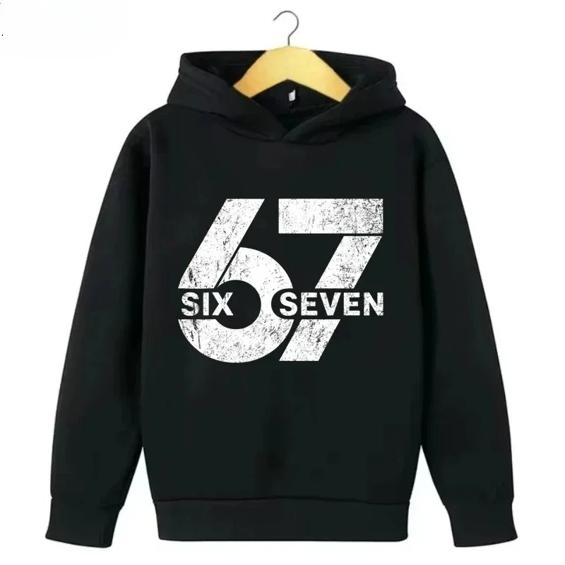 Scissor Seven Kids Hoodie, Vintage Distressed 67 Six Seven Logo Print Pullover Hoodie Children Long Sleeve Casual Sweatshirt Top
