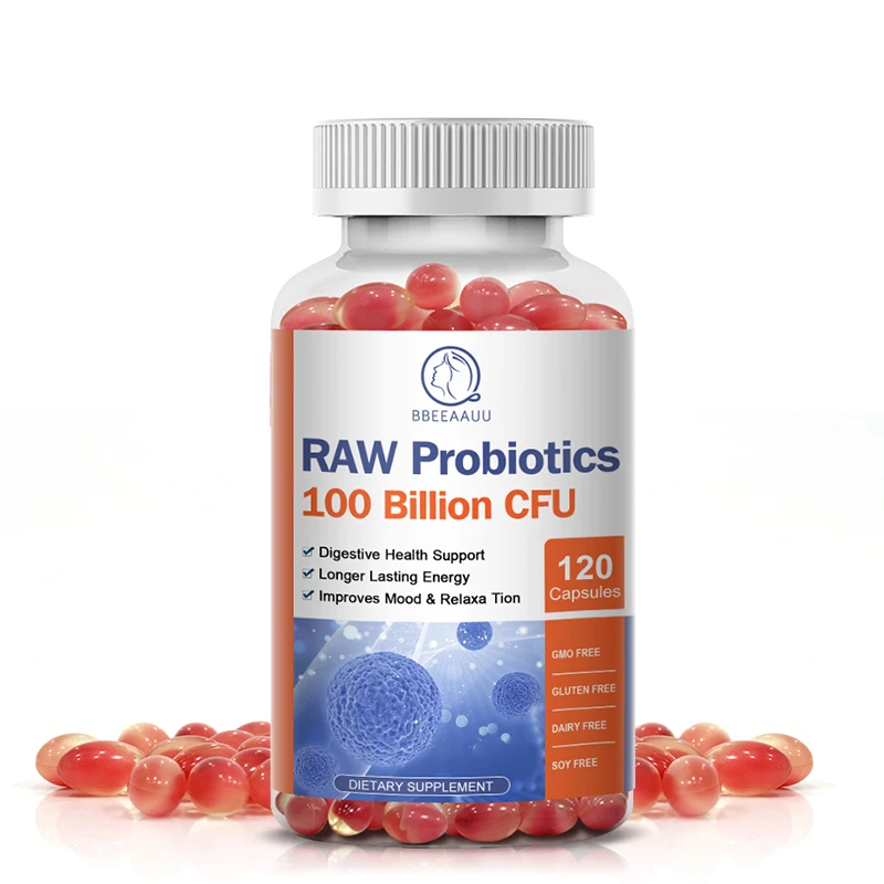 

BBEEAAUU RAW Probiotics Capsules Support Digestive Health Protect the Intestines Relieve Bloating Detox Weight Loss