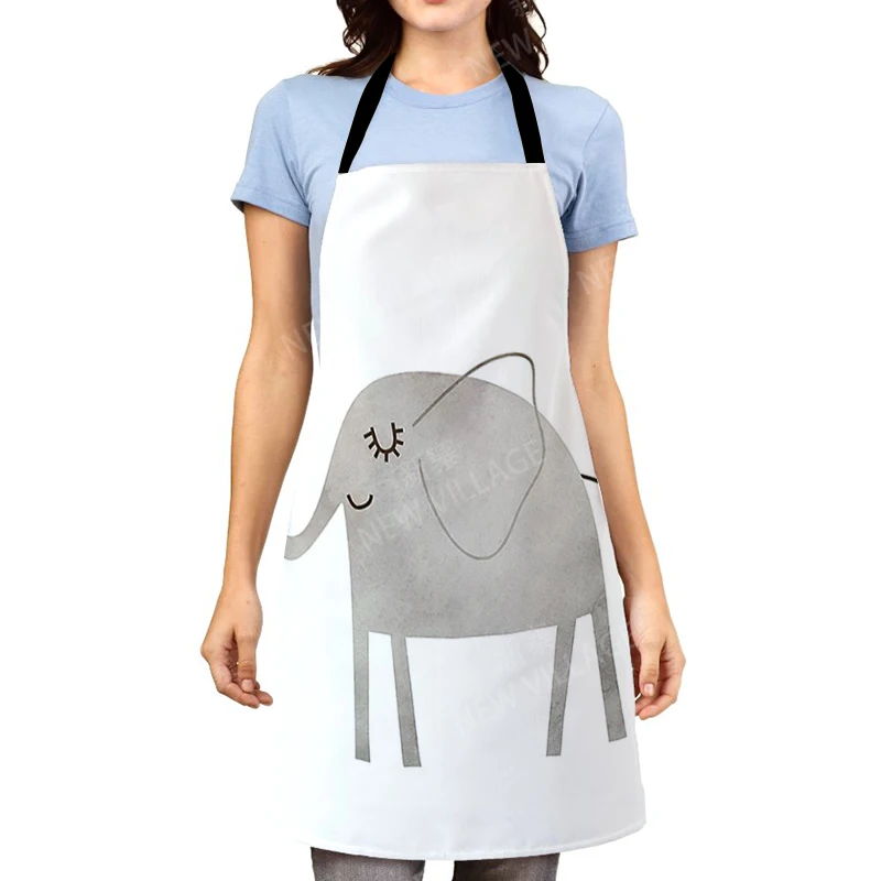 Aesthetic Women kitchen apron kids original Children Waterproof girl  princess waiter work apron oil proof nordic boho plant