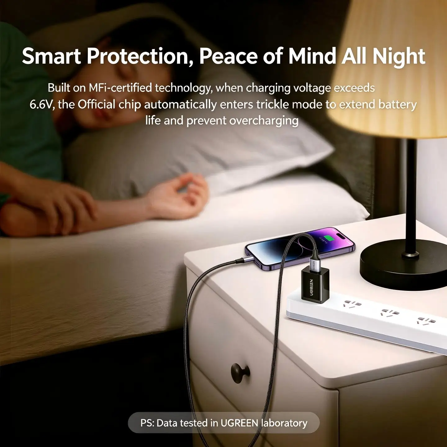 UGREEN MFi – kabel USB Lightning do ładowania urządzeń Apple, kompatybilny z iPadem i iPhone 14, 13, 11, 8. Szybkie ładowanie 12 W, przewód do przesyłania danych, pleciony, krótki i długi, do CarPlay, długość 2 m. — zdjęcie produktu 4