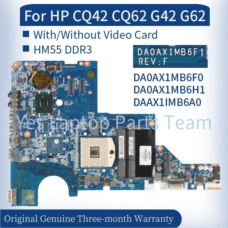 DA0AX1MB6F1 ل HP جناح CQ42 CQ62 G42 G62 Laptop Mainboard HSTNN-Q60C DA0AX1MB6F0/6H1 DAAX1IMB6A0 دفتر اللوحة HM55