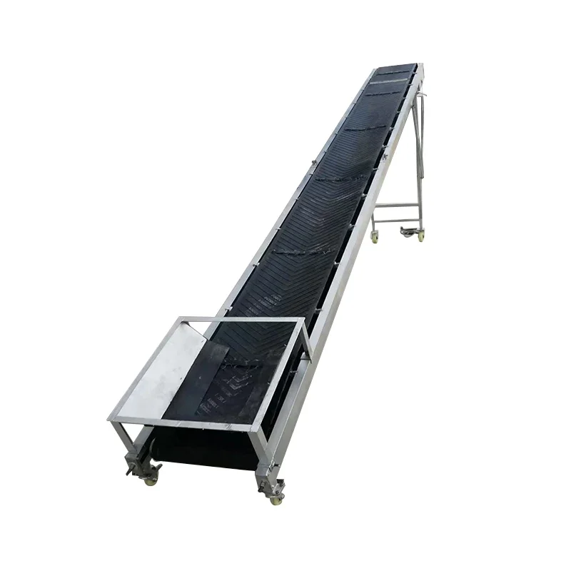 Foldable Small Conveyor Belt with  slip for Boxes Bags Grains Loading Conveyor Belt Machine