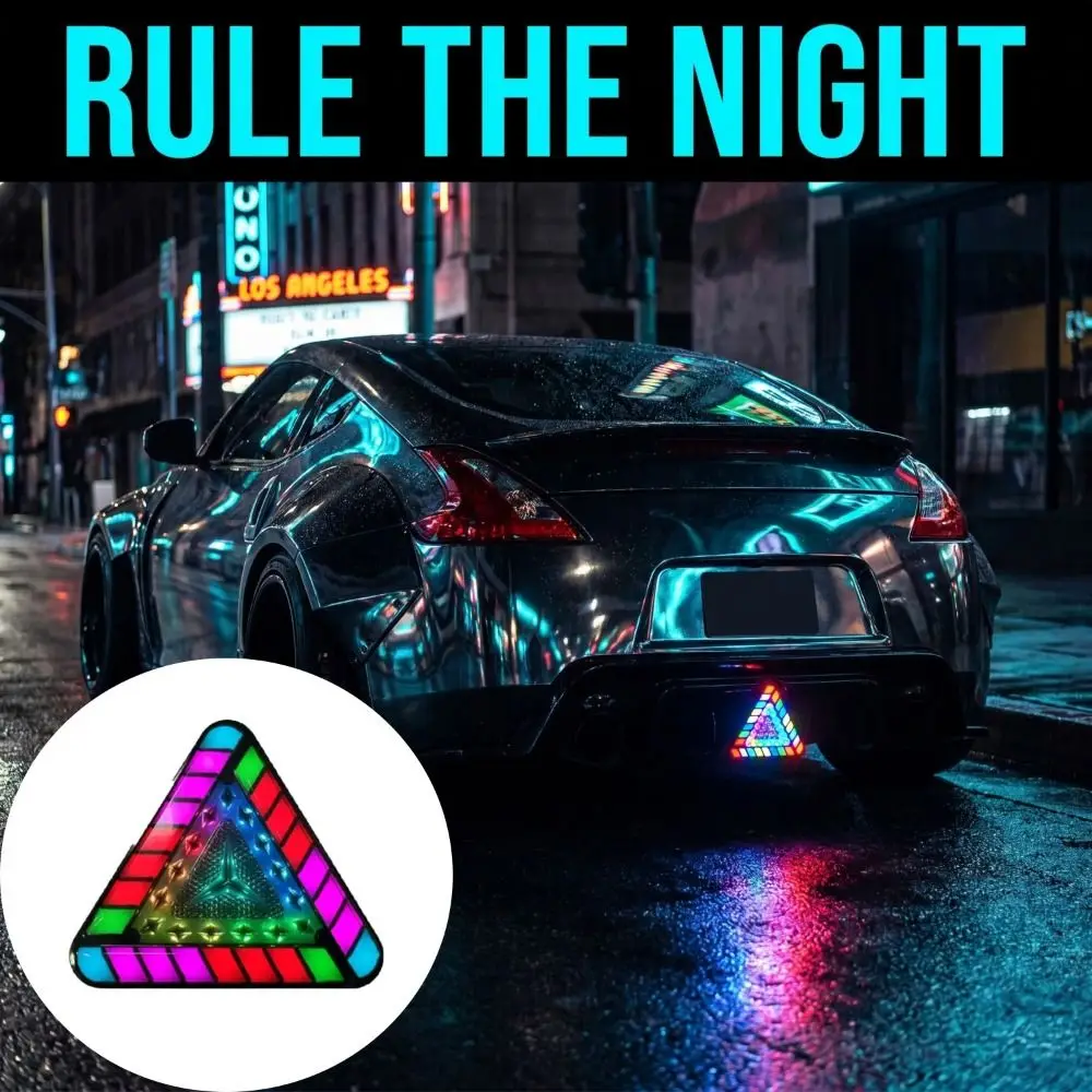 Strobe RGB Color Brake Lights Tricolor Waterproof Triangular LED Lights High-brightness Tail Lights Modification Parts