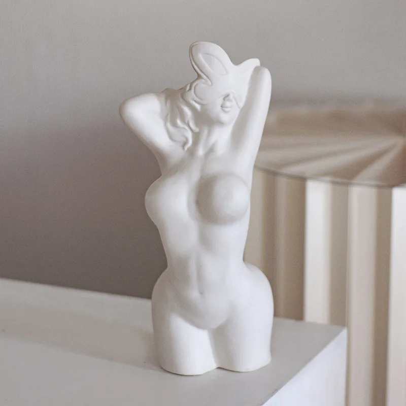 

WHYOU Creative Body Art Vase Imitation Ceramic Decorative Vase Nordic Home Decoration Crafts Vase Table Desktop Ornaments Gift