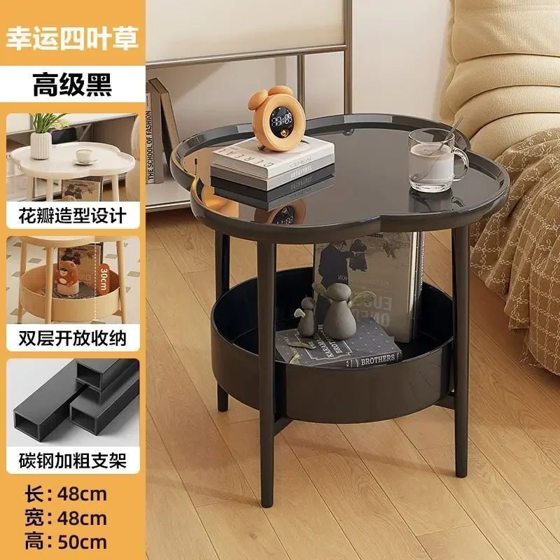 Small coffee table modern minimalist table living room mobile storage rack, cream air sofa End Tables creative edge table