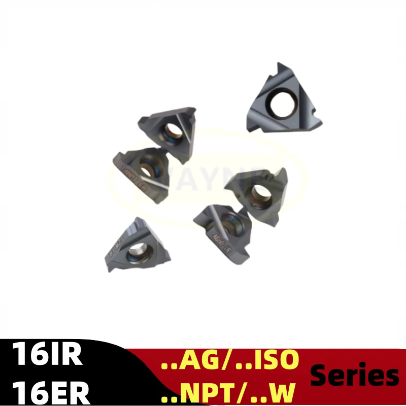 

5PCS 16IR 16ER AG60 55/0.5-3.5 ISO/14 18 NPT/8 9 10 11 12 14 16 -24 W Thread Insert Lathe Turning Tool CNC Carbide Cutting Blade