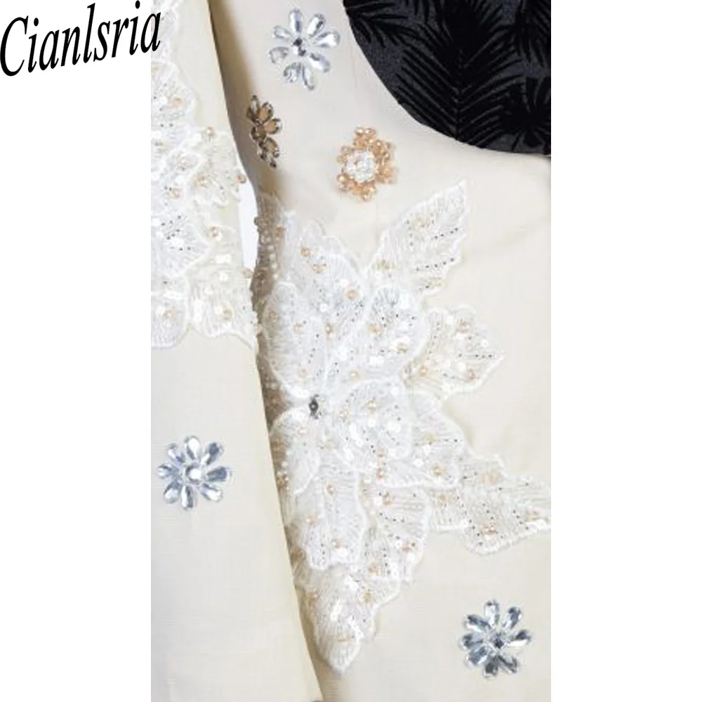 Men's Luxury Champagne Tuxedo Suit Embroidered Applique Beaded Floral Blazer Slim Fit Black Velvet Shawl Lapel Wedding Groom