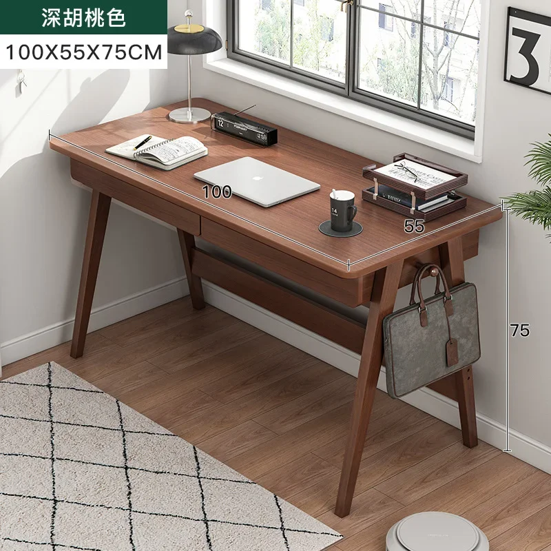 

Simple Desk Household Student Solid Wood Legs Simple Desk Study Table Computer Table Chair Desktop Bedroom Writing Table